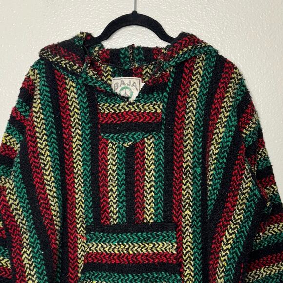 Baja Joe Mexican Baja Hoodie Sweater Pullover Rasta Red yellow green unisex MED - Picture 5 of 15